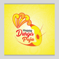 Happy durga puja festival greeting design template