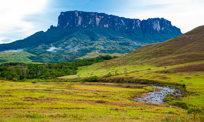 Expedition to Mount Roraima, approaching the mountain, Venezuela