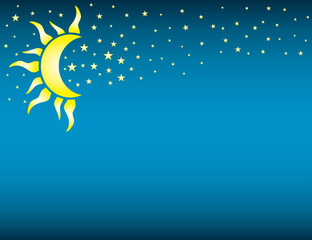 Fototapeta premium Celestial moon stars poster background