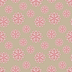 Snowflakes seamless Pattern. Background for Christmas Decoration. Vector Holiday Texture.