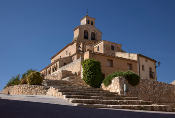 San Esteban de Gormaz (Spain), September 5, 2022. Church of Santa María. It is a town in the province of Soria with 3054 inhabitants having. The town has been declared a Historic-Artistic Site.