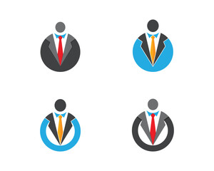 Initial Letter O Businessman Logo Concept icon sign symbol Element Design. Boss, Leader, Marketing, Business, Suit, Tie Logotype. Vector illustration Logo template