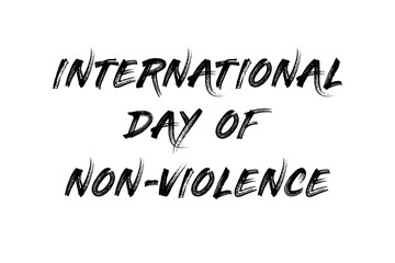 International day of non-violence with white background for non-violence day.