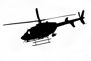 Fotobehang Geïsoleerd silhouet van een helikopter © clsdesign