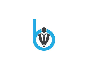 Initial Letter b Businessman Logo Concept icon sign symbol Element Design. Boss, Leader, Marketing, Business, Suit, Tie Logotype. Vector illustration Logo template