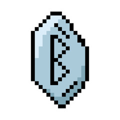 Fototapeta premium Isolated colored runestone videogame icon Pixelated style Vector