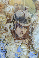 frescoes on the walls of an abandoned temple