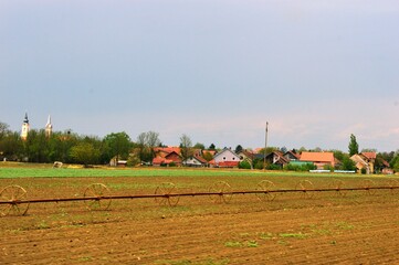 a landscape of cultivated fields