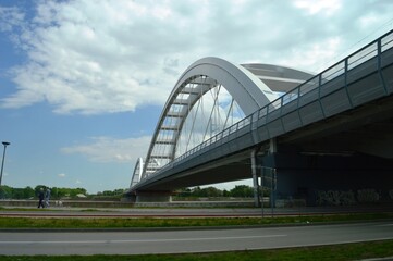 Naklejka premium white new modern wire bridge