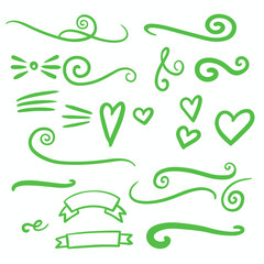 Green Swirls Swash Logo Ornament Designs