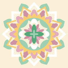 Vector hand drawn mandala. Ethnic mandala. Isolated.