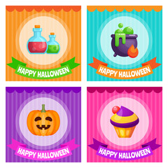 Happy Halloween banner design template. Vector illustration