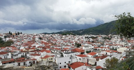 Naklejka na ściany i meble view of the city of Skiathos