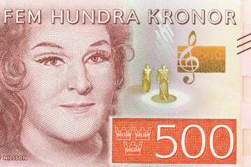 500 Swedish Kronor Banknote, Background, Financial Concept