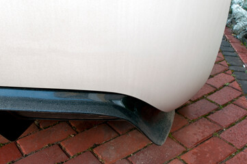 white car, side view, car details