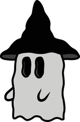 Halloween witch hat ghost cute kawaii