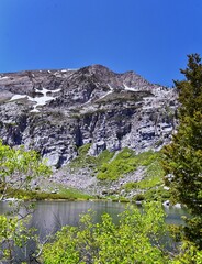 Silver Lake Flat Reservoir views of fresh water lake and surrounding Mountains above Tibble Fork up...