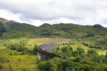 The Glenfinnan Viaduct in the Scottish highlands