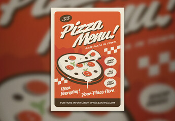 Vintage Pizza Menu Flyer