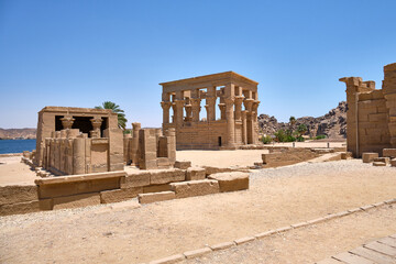 Fototapeta premium view of the philae temple, near aswan, egypt