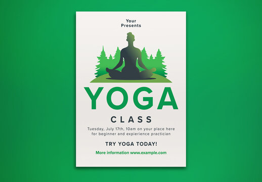 Green Yoga Class Flyer