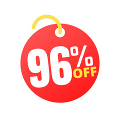 96%off percent off, with online sale red label design, Ninety-six