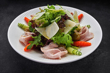 Sous vide turkey salad with vegetables