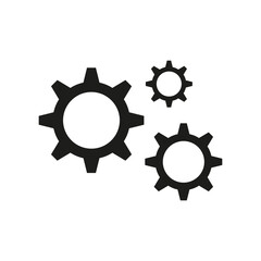 Black gear icons. Business concept. Teamwork concept. Vector illustration. stock image.