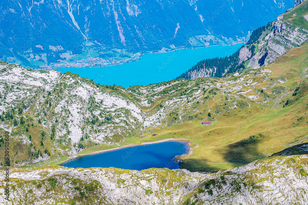 Wall mural view over lake of brienz