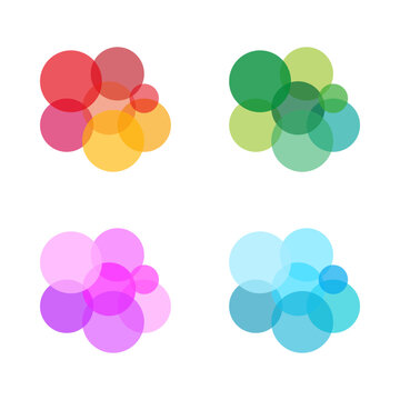 Colorful circles on light background. Vector illustration. stock image.