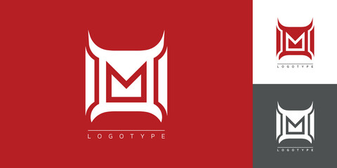 Abstract letter M logo, premium vector logotype