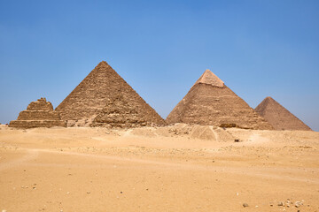 view of the pyramids of giza, egypt