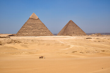 view of the pyramids of giza, egypt