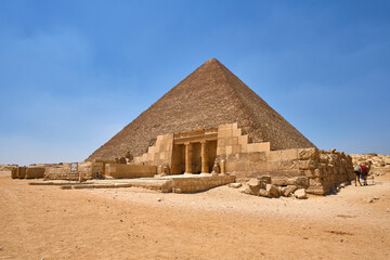 view of the pyramids of giza, egypt