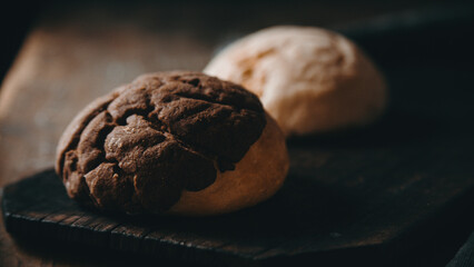 Pan Concha de chocolate y vainilla