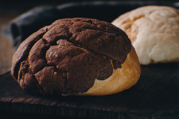 Pan Concha de chocolate y vainilla