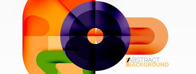 Obraz premium Creative geometric wallpaper. Circles, lines background. Business template for wallpaper, banner, background or landing