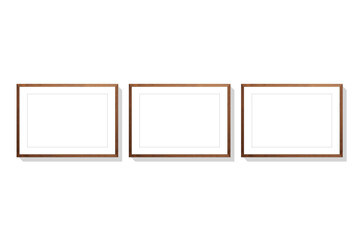 Molduras cor de madeira marron com paspatur branco em fundo transparente Png