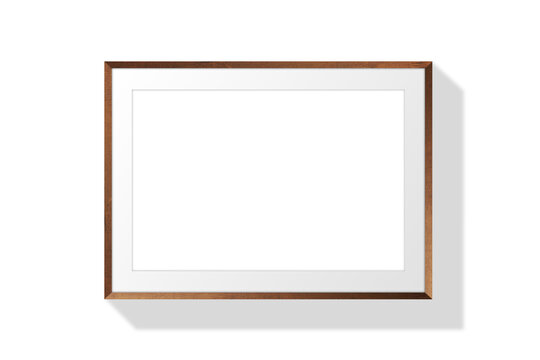 Molduras cor de madeira marron com paspatur branco em fundo transparente Png