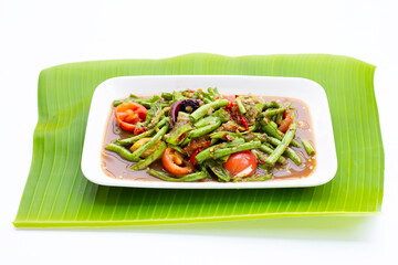 Spicy long bean salad. Thai food
