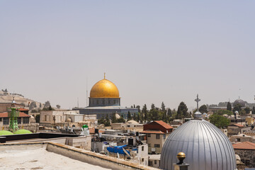 Dome of the Rock towers over the Old City of Jerusalem Skyline