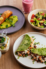 such a spinach tortilla with cottage cheese and vegetables