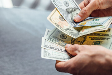 hand with money