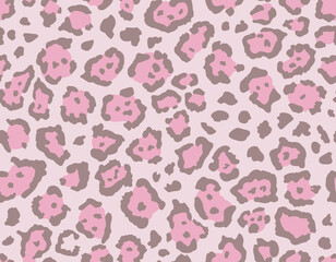 Seamless leopard fur pattern. Fashionable wild leopard print background. Modern panther animal fabric textile print design. Stylish vector color illustration