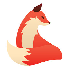 Isolated cute autumn fox animal Vector