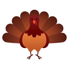 Isolated colored turkey autumn animal icon Vector