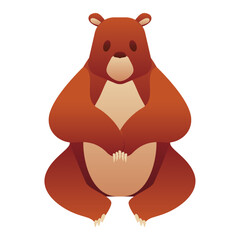 Isolated colored bear autumn animal icon Vector