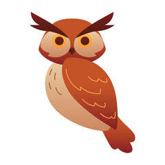 Isolated colored owl autumn animal icon Vector