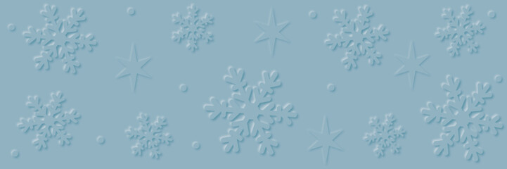 A beautiful blue christmas abstract background, web banner, 3d style design. Vector illustration.