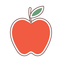 Isolated colored autumn apple sticker icon Vector